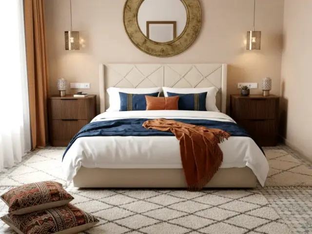 Poufs marocains artisanaux cuir brodé — TOWKIA Tanger