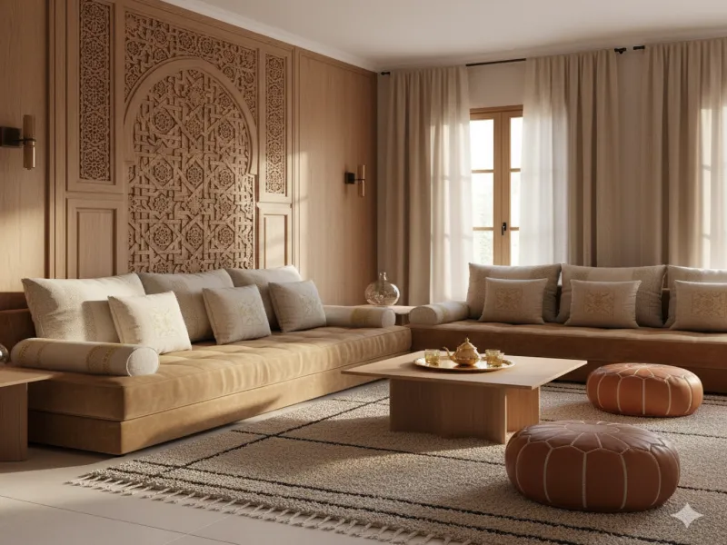 Salon marocain sur mesure TOWKIA — fusion tradition marocaine et élégance moderne à Tanger